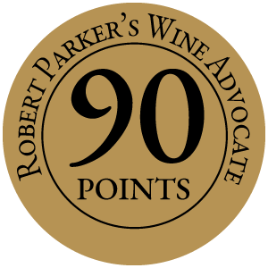 Robert Parker's Wine Advocate 90 points award for wine