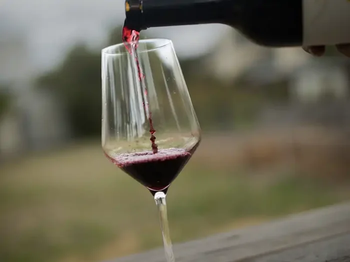 glass of eco terreno cabernet sauvignon being poured