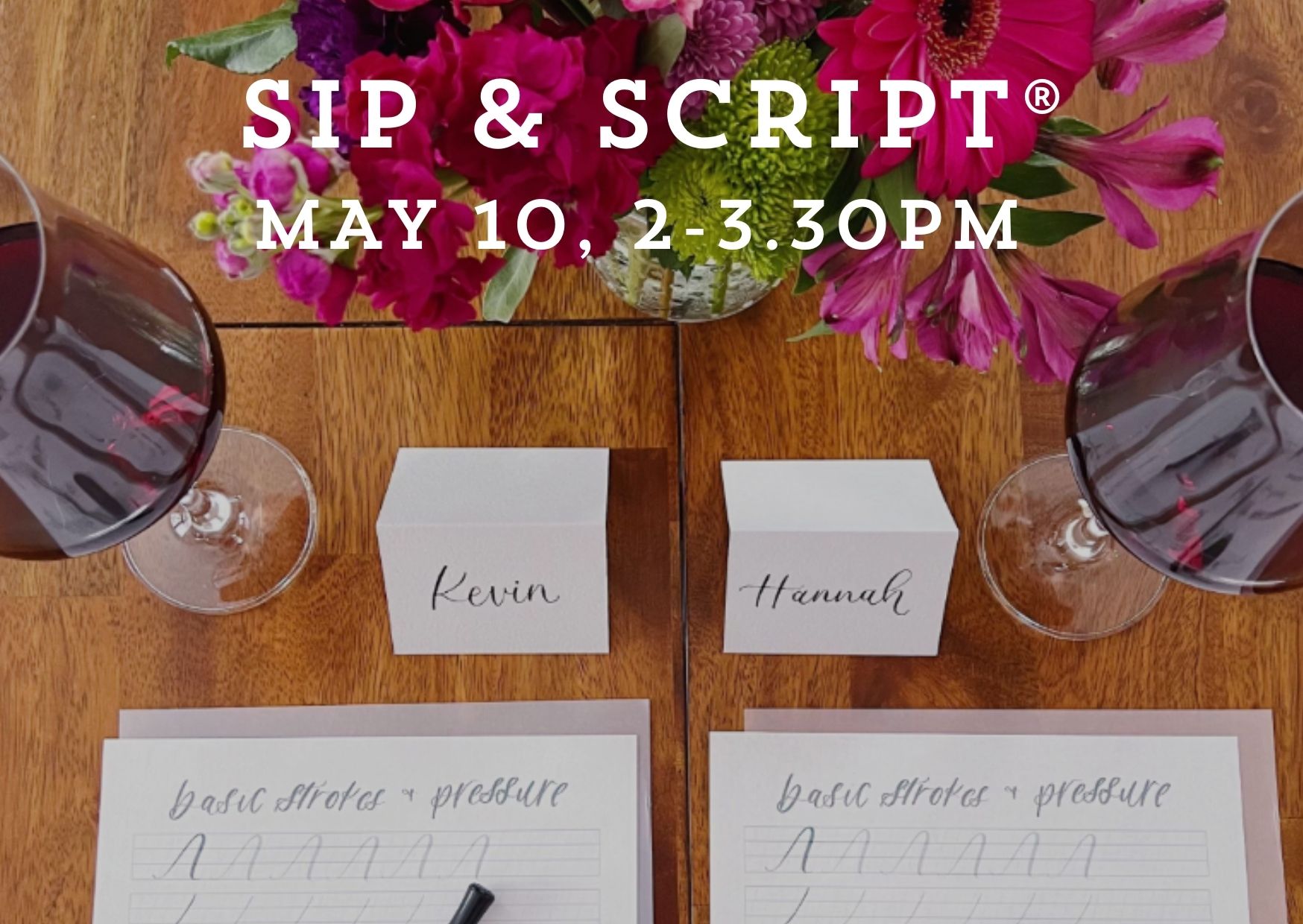 eco-terreno-tasting-room-event-calligraphy-may sip and script event at the eco terreno tasting room in may